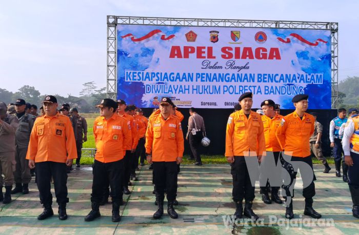 Ratusan Personel Berbagai Instansi Kabupaten Bandung Ikuti Apel Siaga Kebencanaan