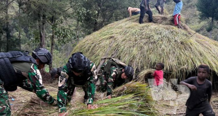 Kebahagiaan Warga Lanny Jaya Papua Sambut Rumah Adat Honai Dibangun TNI